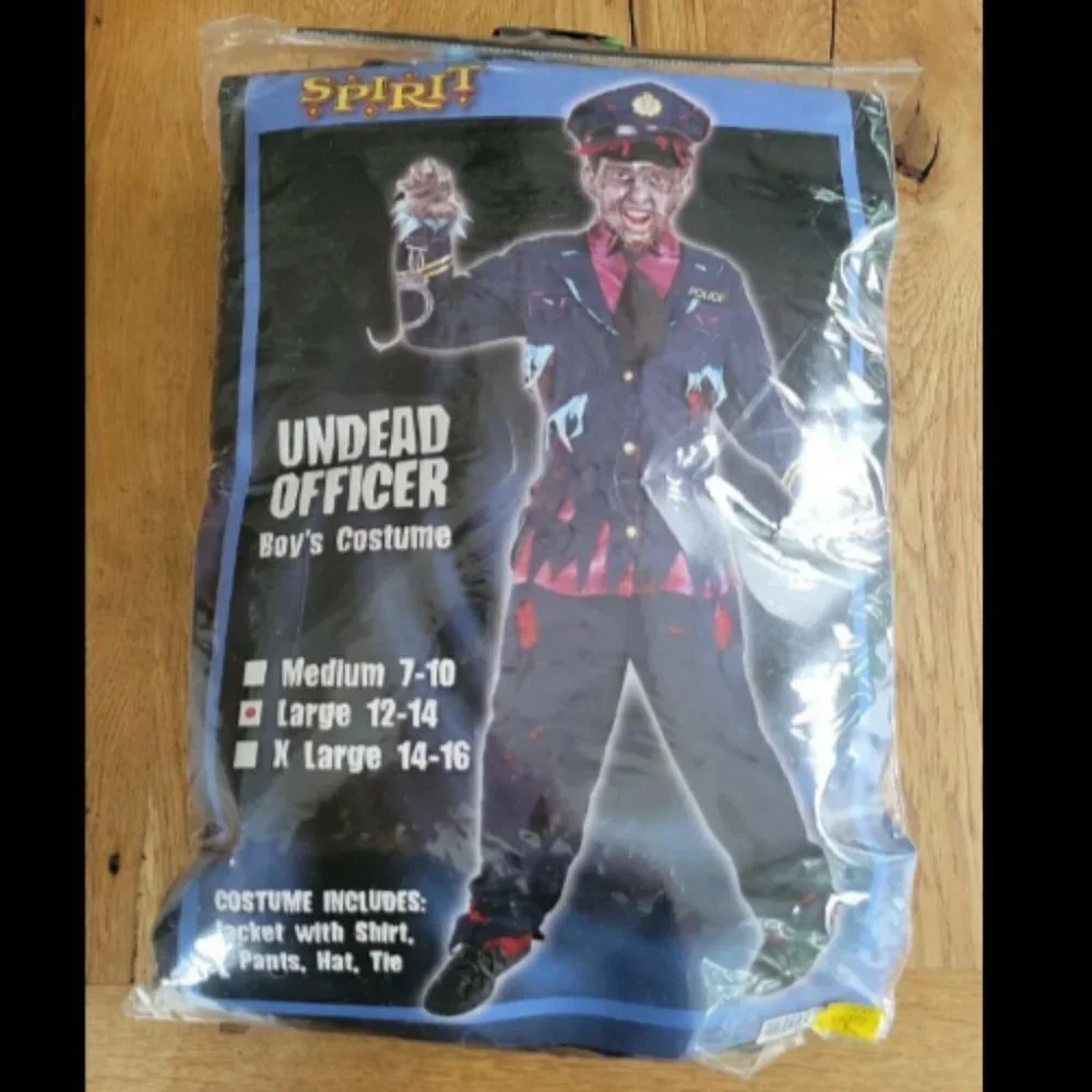 SPIRIT Un-dead Officer Costume Sz. Large 12-14 Gently Used